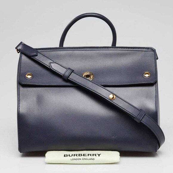 Burberry Blue Smooth Leather Small Elizabeth Tote Bag - Picture 12 of 12
